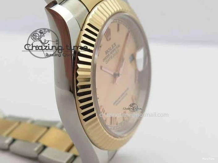 MiroTime 1218 Sleek DateJust II 41mm SS RG BP Maker Best Edition RG Roman Dial On SS RG Bracelet SA 3711